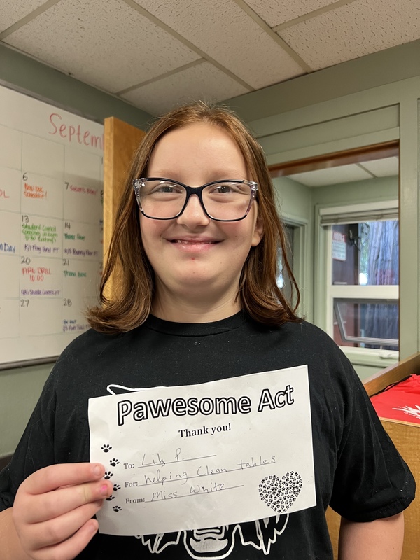 Totally Pawesome Students 8/29/22 9/9/22 Dunsmuir Elementary School